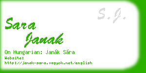 sara janak business card