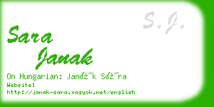 sara janak business card